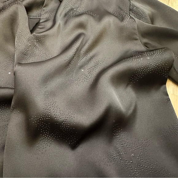 Current Air Black Long Sleeve Blouse with Textured Star Detail - Picture 5 of 9